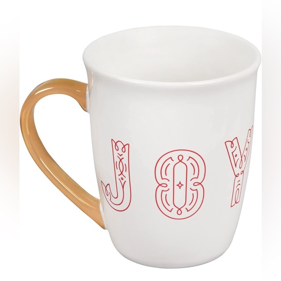 Le Creuset Noël Collection X-Large Joyeux Mug, 20 oz., White w/ Gold Handle, NWT - Picture 5 of 5